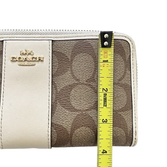 Coach Canvas Long Slim Zip Wallet F54630 Monogram Light Khaki/Chalk - Picture 5 of 8
